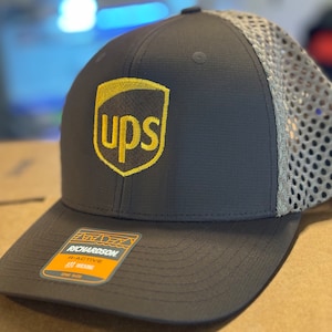 UPS Cap Richardson 835 Embroidered or PVC PATCH Breathable Wicking Snapback