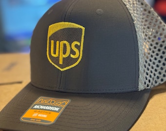 UPS Cap Richardson 835 Embroidered or PVC PATCH Breathable Wicking Snapback