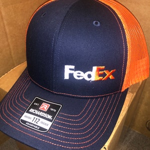 FedEx Cap Richardson 112 Embroidered Navy and Orange