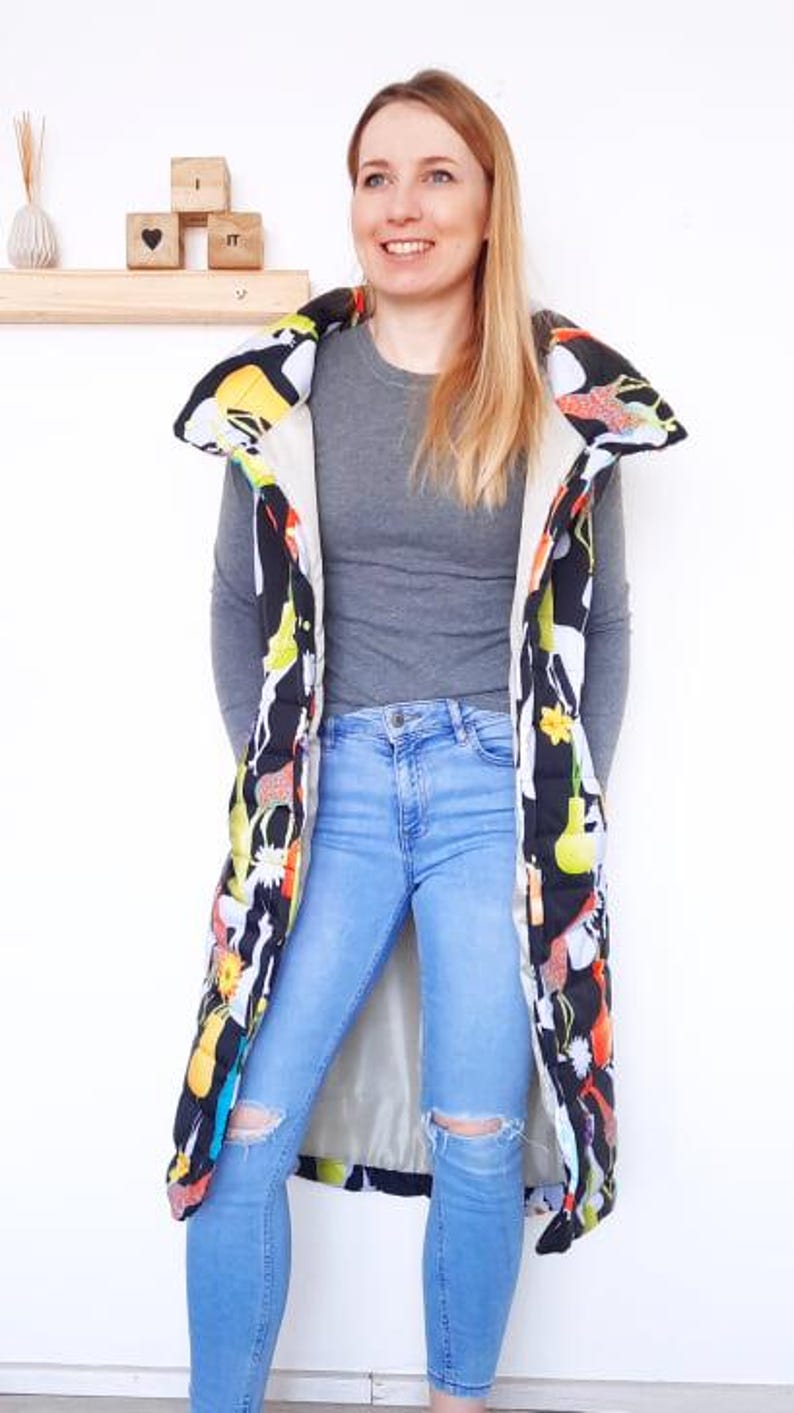 Women’s Maxi Quilted Vest Sewing Pattern With High Collar - Etsy