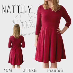 PDF sewing pattern for women&#39;s jersey dress
