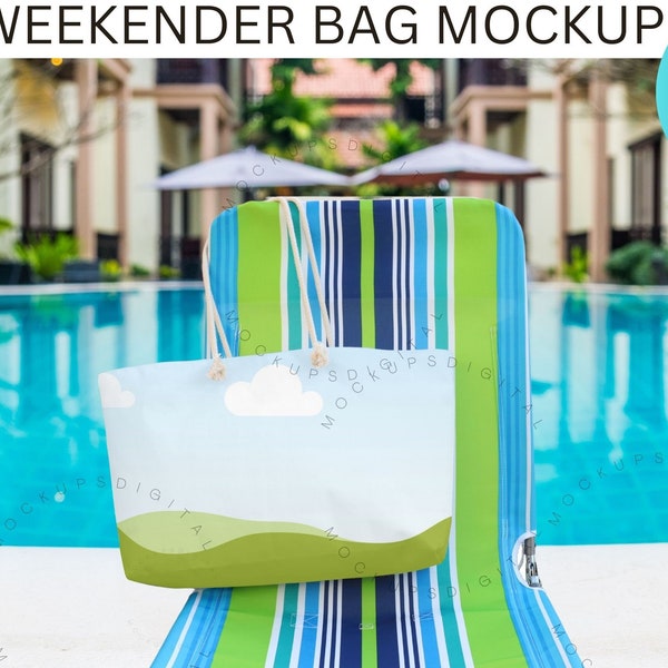 Weekender Bag Drag and Drop Canva Editable Weekender Mockup Weekender Tote Bag Weekender Bag Mock Up Weekender Bag Mock-Up Rope Handle Bag