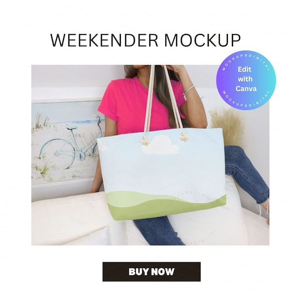 Weekender Bag Canva Editable Weekender Mockup Weekender Tote Bag Weekender Bag Mock Up Weekender Bag Mock-Up Canva Mockup Mockup Summer Mock
