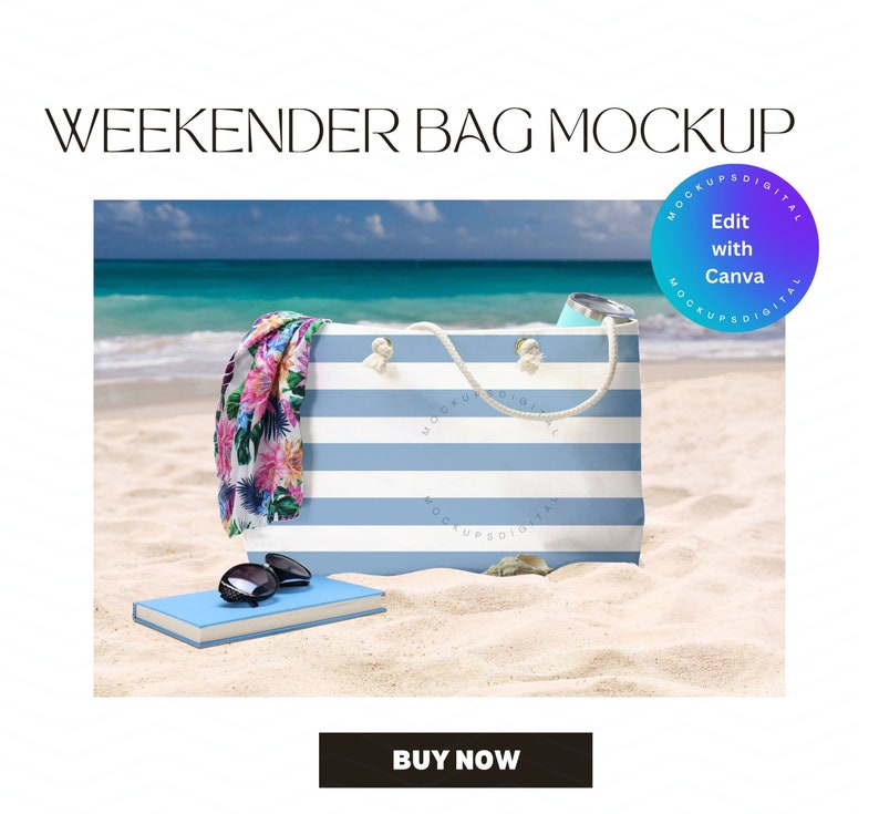 Weekender Bag Edit in Canva Weekender Mockup Weekender Tote Bag Weekender Bag Mock Up Weekender Bag Mock-Up Rope Handle Bag Mockup