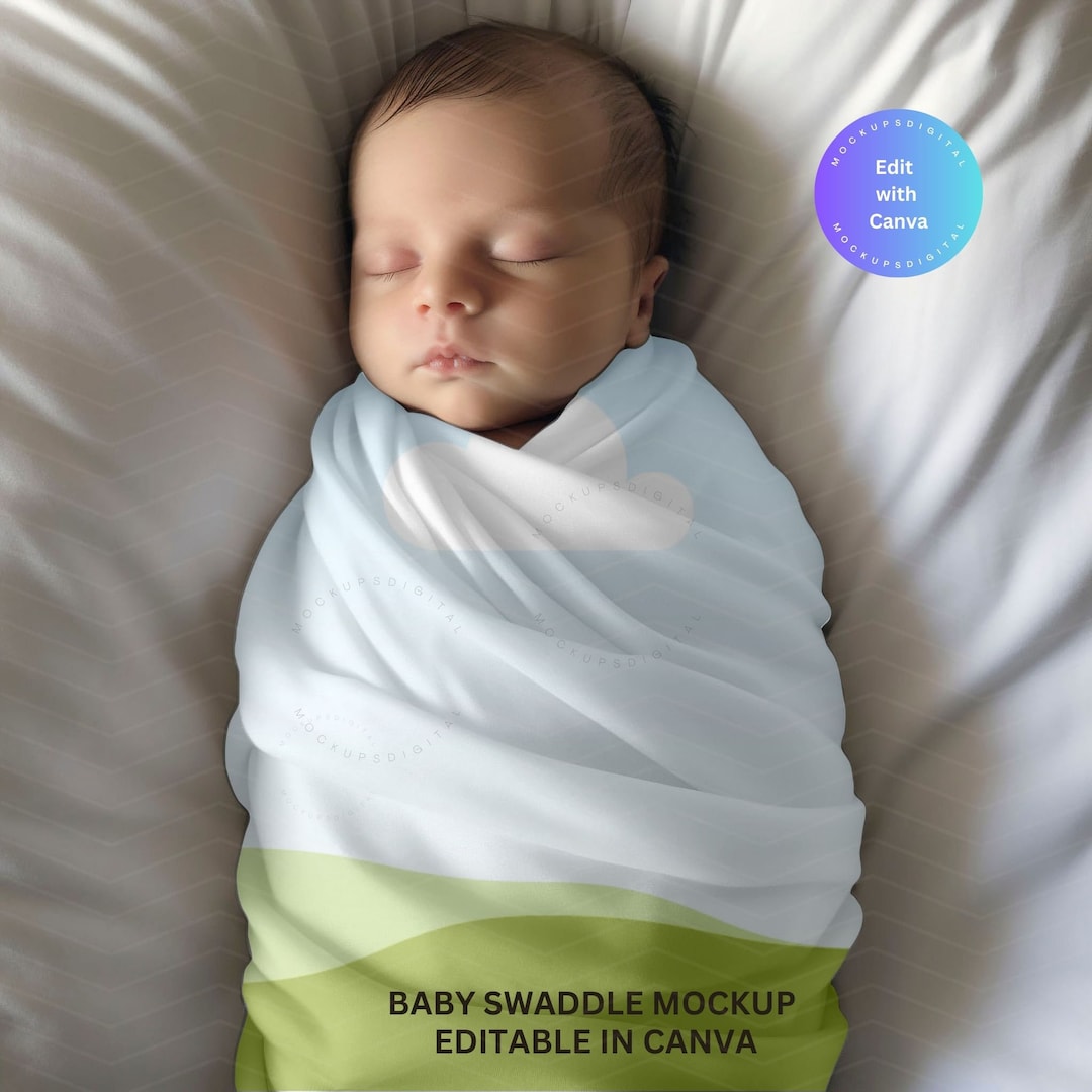 Baby Swaddle Mockup Jersey Swaddle Mockup Drag and Drop Etsy