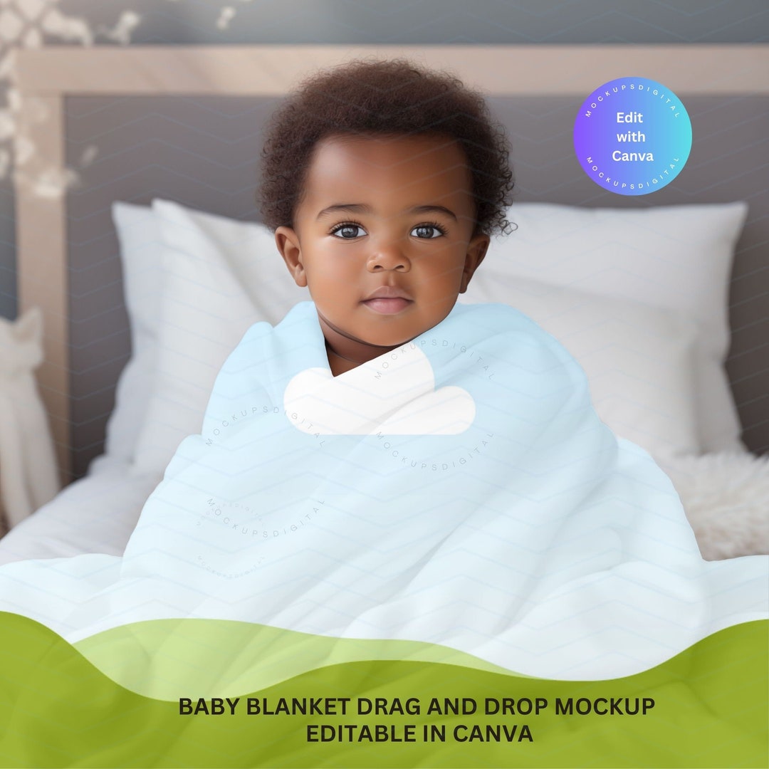 Baby Blanket Mockup Nursery Blanket Mockup Canva Editable Mockup Canva