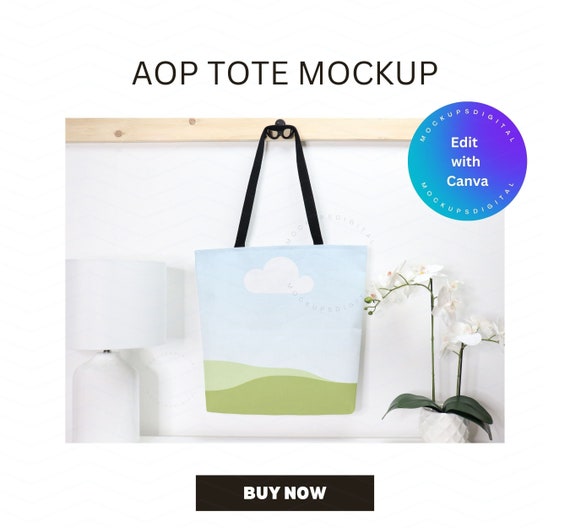 Black Handle Aop Tote Bag Size Chart-aop Tote Bag Mockup-size 