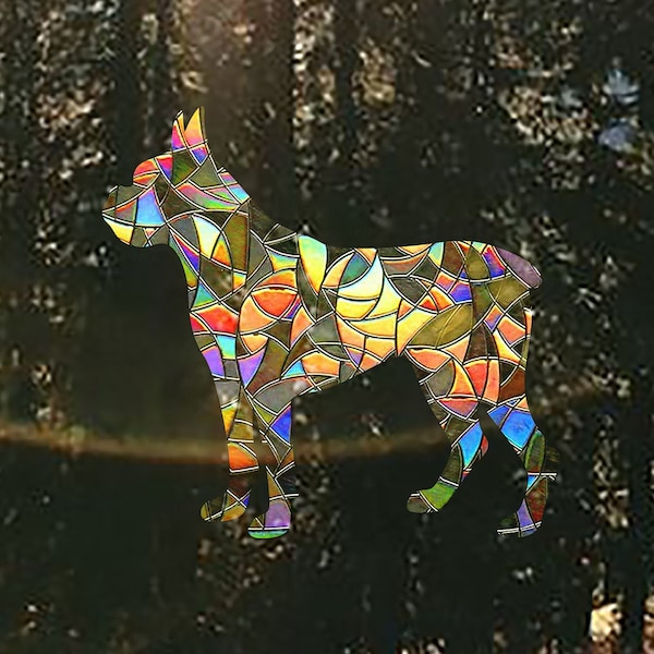 Boxer Dog Suncatcher Decal - Window Sun Catcher Sticker - Dog Memorial Gifts - Home Decor Ornament