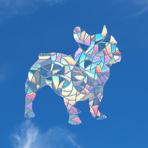 French Bulldog Suncatcher, Dog Lover Gift, Sun Catcher Decal, Rainbow Making Window Sticker, Light Catcher Ornament, Dog Owner Gifts