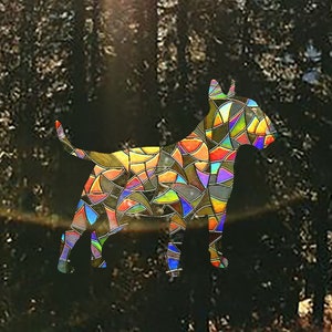 Bull Terrier Suncatcher - Dog Window Ornament Decal Sun Catcher Sticker - English Bull Terrier Gifts Boho Home Decor