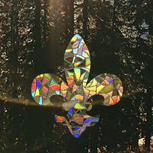 Fleur De Lis Suncatcher Sticker, Window Sun Catcher Decal - Home Ornament Decor Gift