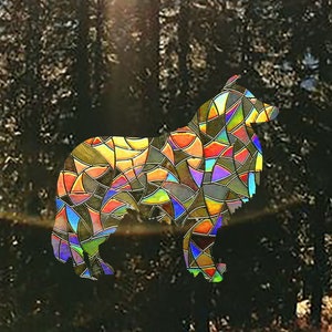 Collie Sun Catcher Aufkleber - Hund Fenster Suncatcher Aufkleber Ornament - Collie Besitzer Wohnkultur Geschenke
