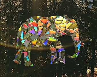 Elephant Suncatcher, Window Sun Catcher Decal, Nursery Ornament Sticker, Gifts for Baby