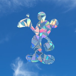 Mickey Mouse Suncatcher Sticker, Sun Catcher Window Decal - Car Cling, Mickey Mouse Gifts for Boys - Room Decor