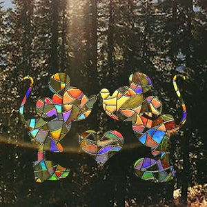 Mickey and Minnie Suncatcher, Sun Catcher Sticker, Mickey Mouse Window Decal, Boho Decorations - Rainbow Maker
