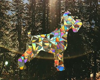 Schnauzer Suncatcher, Window Sun Catcher Sticker, Rainbow Maker Decal, Schnauzers Gifts, Dog Home Decor