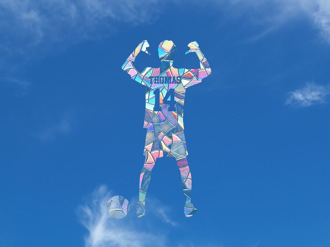 Personalized Soccer Suncatcher Decal, Custom Soccer Player Gifts