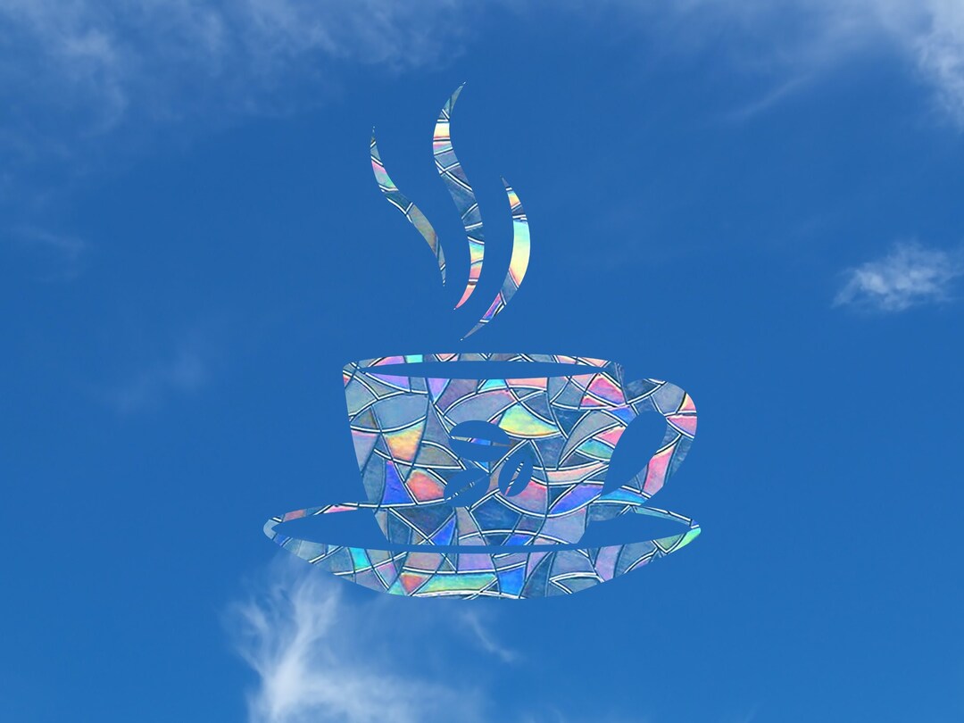 Coffee Cup Suncatcher Sticker, Coffee Decal, Sun Catcher Window Cling