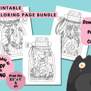 3 Page Perfect Cozy Coloring Bundle of Curiosities - Etsy