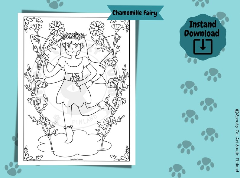 6 Page Whimsical Printable Coloring Illustration Bundle of - Etsy Finland