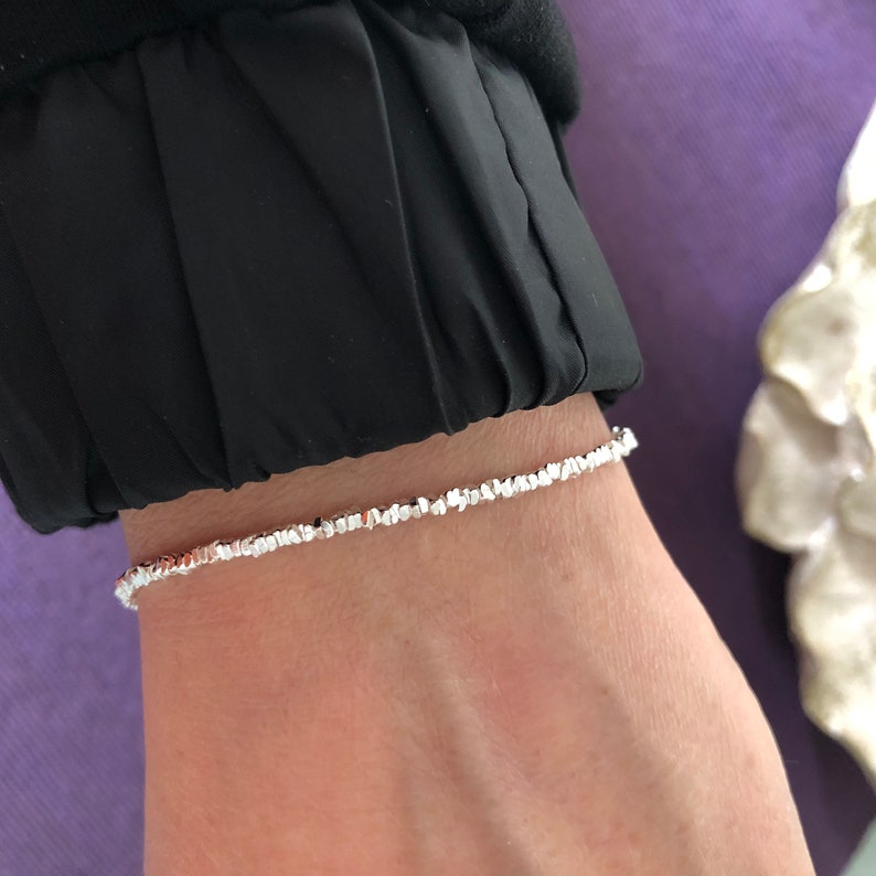 925 Sterling zilveren armband, kettingarmband, minimalistische armband, minnaararmband, cadeau voor haar, schattige armband, sierlijke armband, linkarmbandcadeau afbeelding 4