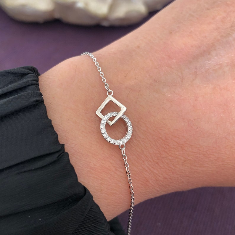 S925 Sterling Silber Armband-S925 Silber Ketten Armband-Süßes Armband Minimalistisches Armband Liebhaber Armband-Valentinstag Geschenk Für Sie Bild 1