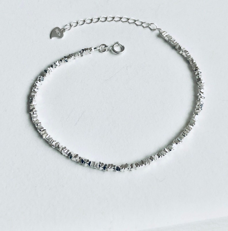 925 Sterling zilveren armband, kettingarmband, minimalistische armband, minnaararmband, cadeau voor haar, schattige armband, sierlijke armband, linkarmbandcadeau afbeelding 3