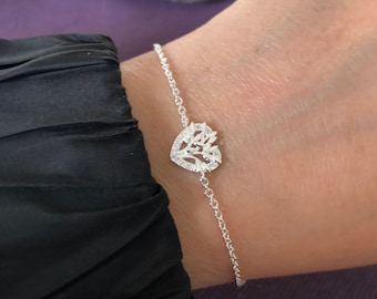 Sterling zilveren levensboom armband voor vrouwen-sierlijke zilveren levensboom sieraden - gelukkige vriendschap armband-cadeau voor haar-Valentijnscadeau