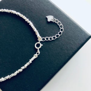925 Sterling zilveren armband, kettingarmband, minimalistische armband, minnaararmband, cadeau voor haar, schattige armband, sierlijke armband, linkarmbandcadeau afbeelding 8