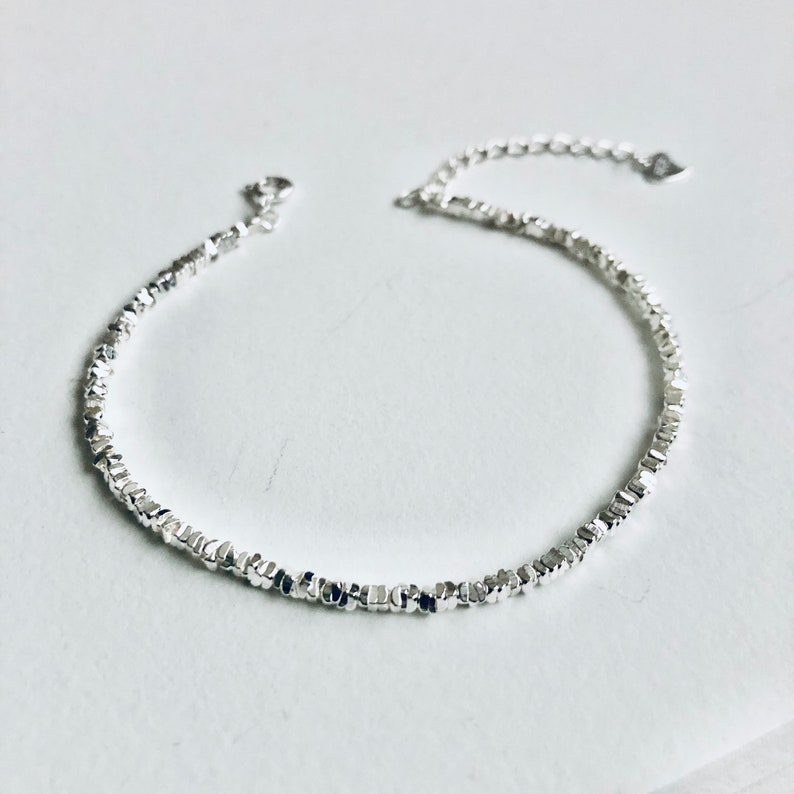 925 Sterling zilveren armband, kettingarmband, minimalistische armband, minnaararmband, cadeau voor haar, schattige armband, sierlijke armband, linkarmbandcadeau afbeelding 9