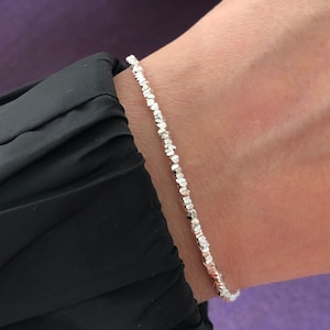 925 Sterling zilveren armband, kettingarmband, minimalistische armband, minnaararmband, cadeau voor haar, schattige armband, sierlijke armband, linkarmbandcadeau afbeelding 1