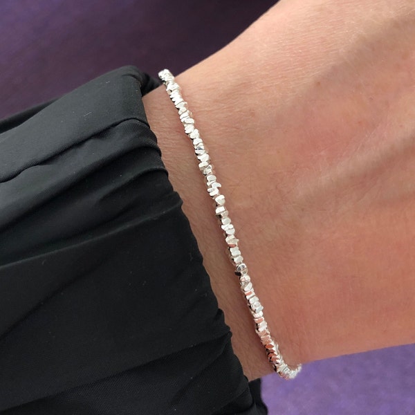 925 Sterling zilveren armband, kettingarmband, minimalistische armband, minnaararmband, cadeau voor haar, schattige armband, sierlijke armband, linkarmbandcadeau
