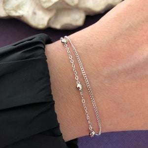 S925 Sterling Silver Bracelet For Women-Silver Chain Bracelet-Cute Bracelet-Minimalist Silver Bracelet For Women-Lover Bracelet-Gift For Her