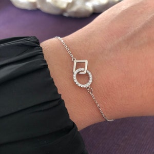 S925 Sterling Silber Armband-S925 Silber Ketten Armband-Süßes Armband Minimalistisches Armband Liebhaber Armband-Valentinstag Geschenk Für Sie Bild 3