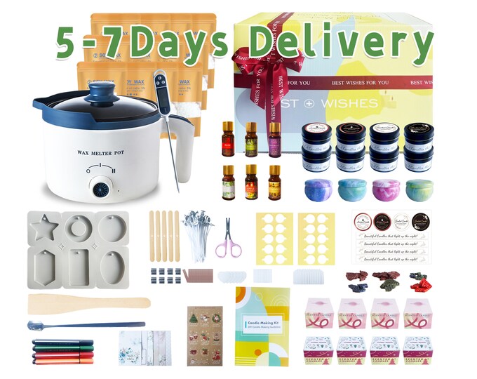 Flower Candle Craft Kit, Beginner Candle Making DIY Kit, Craft Gift