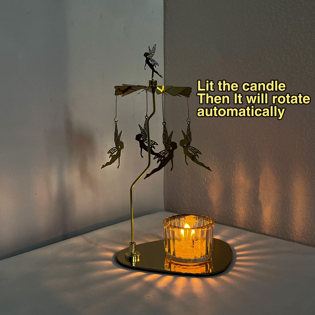 Spinning Candle Holder, Candle Carousel, Candle Holding Plate, Rotary Candle Holders, Gift for