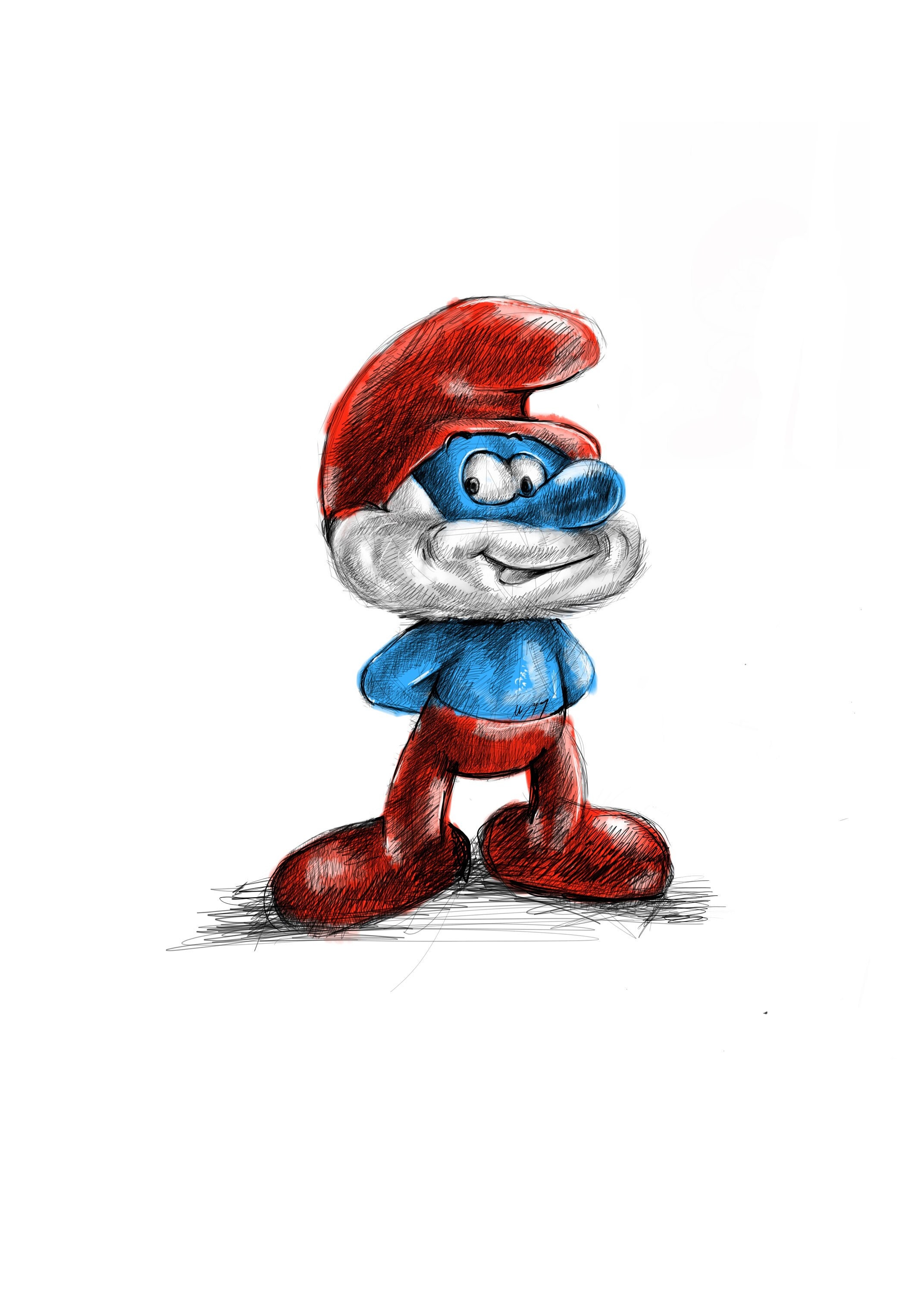 Smurf Berry Crunch Layout Drawing  ID novsmurfs17426  Van Eaton Galleries