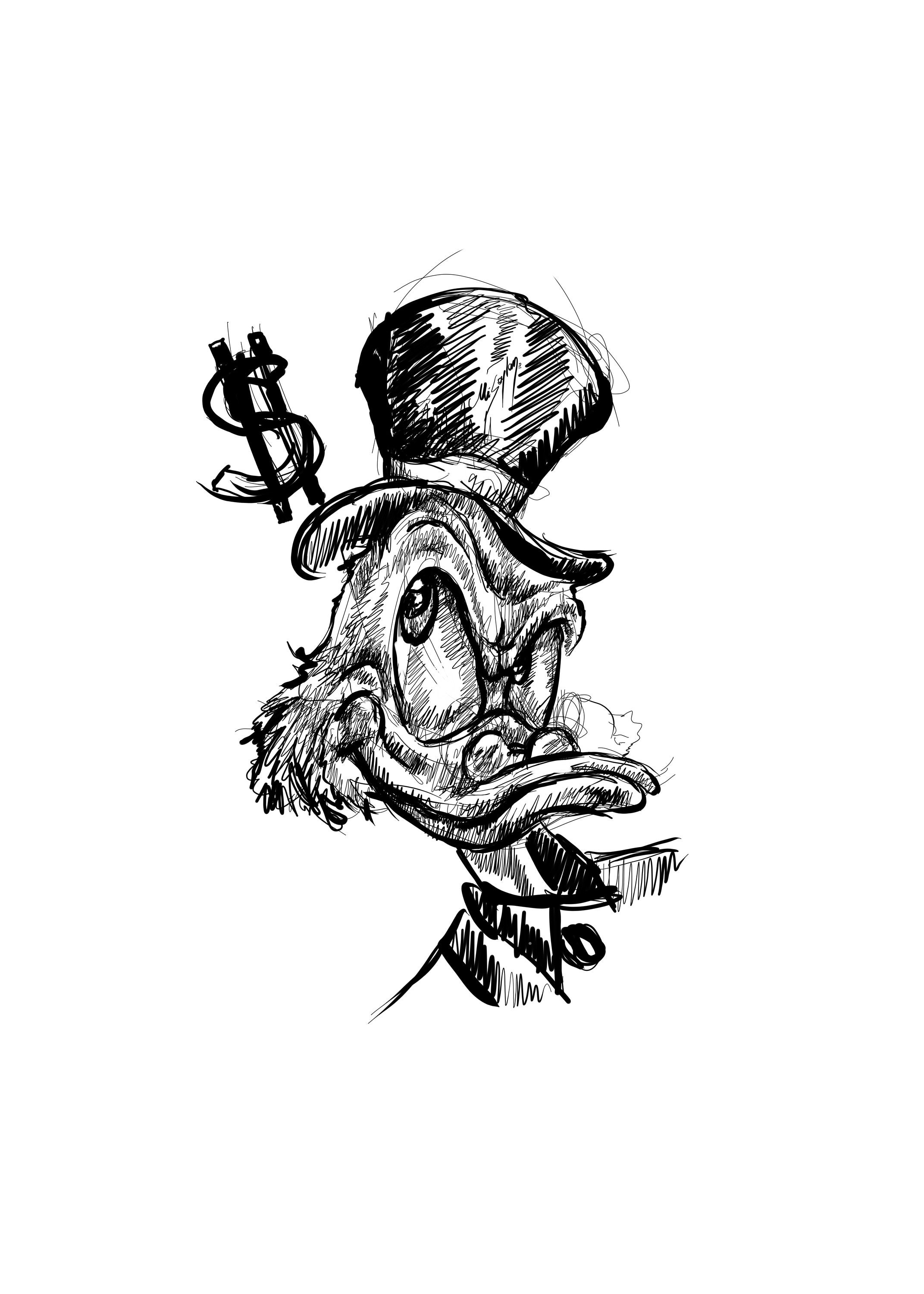 Scrooge Mcduck PNG Drawing Download Digital Paint Design - Etsy