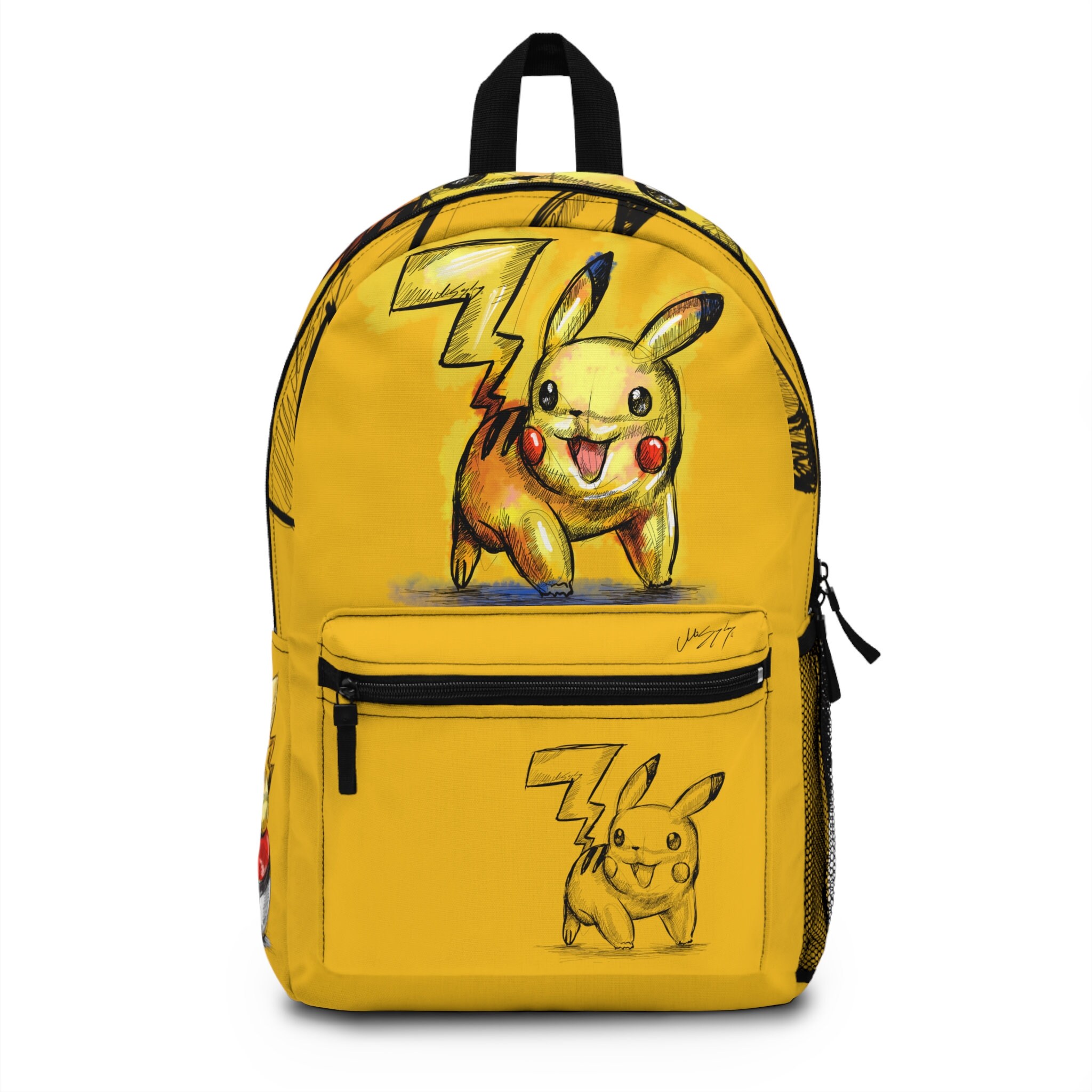 Pikachu Yellow Kids Shool Backpack Colorful Pokemon Pikachu Etsy
