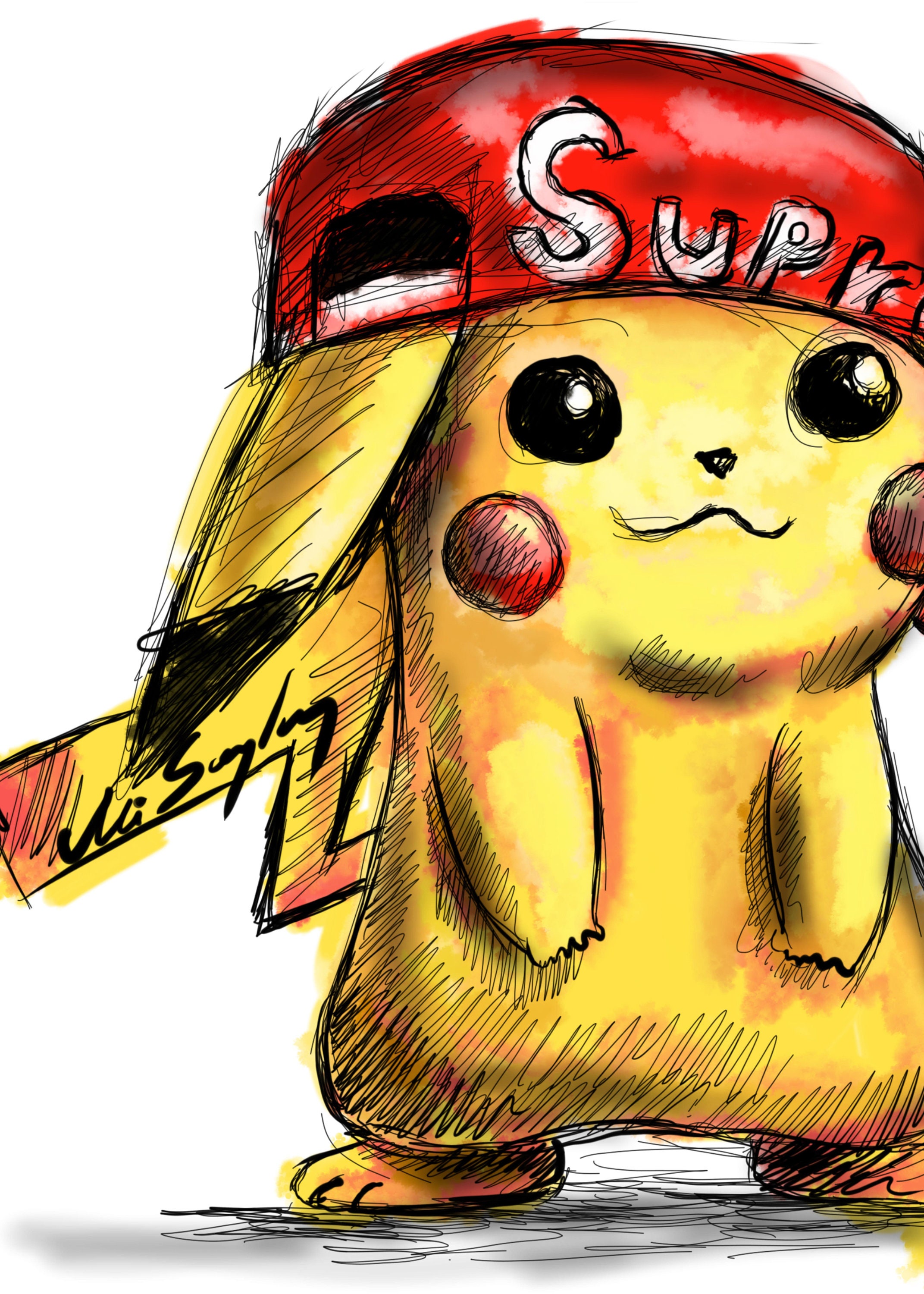 Pikachu Pokemon Supreme Digital Paint Download Printable -  UK