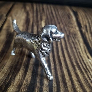 Solid white copper silver-plated tea pet dog sculpture home office study desktop decoration