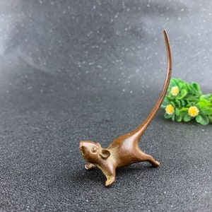Handmade Retro Solid Red Copper Tea Pet rat/Home Office Study Decoration/Animal Sculpture