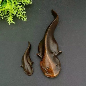 Handmade Solid Copper Tea Pet Catfish/Home Office Study Decoration/Animal Sculpture