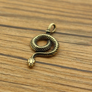 2pcs Handmade Brass mini Snake Keychain Charm/DIY Car Keychain/Backpack Charm