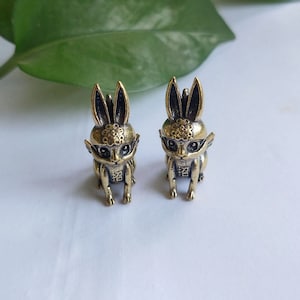 Get 2pcs Brass Mini Rabbit Keychain Pendant / Decorative Ornament Small Gift