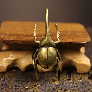 Get 2pcs Solid brass simulation insect tea pet sculpture pure copper creative beetle animal decoration