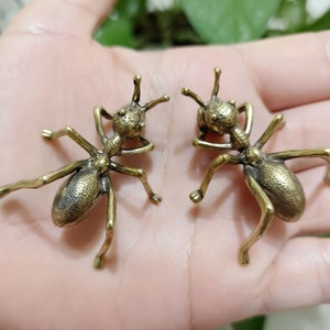 Get 2pcs Solid Pure Copper Ant Ornament Brass Retro Office Desktop Tea Pet Insect Tricky Personality Handicraft Collection