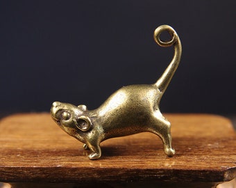 Get 2pcs Pure Copper Solid Rat Keychain Pendant/DIY Car Keychain/Backpack Charm