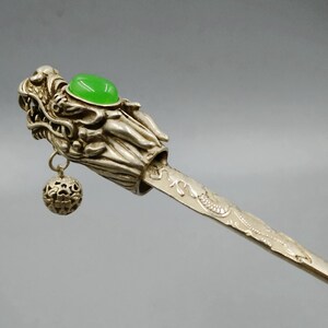 ? Old Vintage Tibetan Dragon Hair Clip Dragon Hair Pins Dragon Hairpin Women main image 3