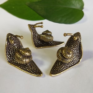 3pcs Handmade Brass Mini Snail/Pure Copper Tea Pet Office Living Room Home Decoration